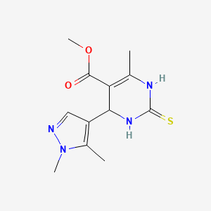 methyl 4-(1,5-dimethyl-1H-pyrazol-4-yl)-6-methyl-2-thioxo-1,2,3,4-tetrahydropyrimidine-5-carboxylate