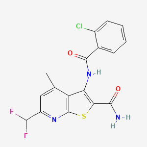 molecular formula C17H12ClF2N3O2S B14928359 3-[(2-Chlorobenzoyl)amino]-6-(difluoromethyl)-4-methylthieno[2,3-b]pyridine-2-carboxamide 