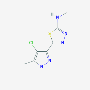 molecular formula C8H10ClN5S B14928386 5-(4-chloro-1,5-dimethyl-1H-pyrazol-3-yl)-N-methyl-1,3,4-thiadiazol-2-amine 