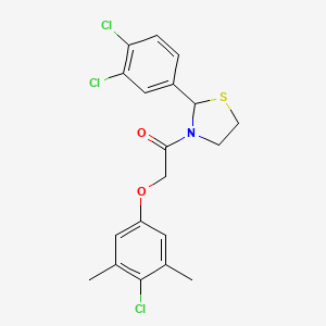 2-(4-Chloro-3,5-dimethylphenoxy)-1-[2-(3,4-dichlorophenyl)-1,3-thiazolidin-3-yl]ethanone