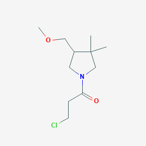 molecular formula C11H20ClNO2 B1492840 3-Chloro-1-(4-(methoxymethyl)-3,3-dimethylpyrrolidin-1-yl)propan-1-one CAS No. 2098084-59-2