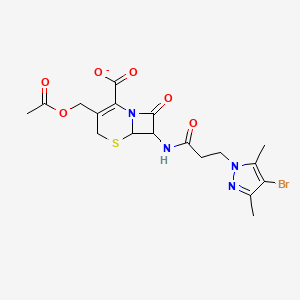 3-[(acetyloxy)methyl]-7-{[3-(4-bromo-3,5-dimethyl-1H-pyrazol-1-yl)propanoyl]amino}-8-oxo-5-thia-1-azabicyclo[4.2.0]oct-2-ene-2-carboxylate