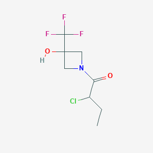 molecular formula C8H11ClF3NO2 B1492844 2-Chloro-1-(3-hydroxy-3-(trifluoromethyl)azetidin-1-yl)butan-1-one CAS No. 2091639-23-3