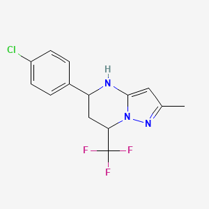 molecular formula C14H13ClF3N3 B14928460 5-(4-Chlorophenyl)-2-methyl-7-(trifluoromethyl)-4,5,6,7-tetrahydropyrazolo[1,5-a]pyrimidine 