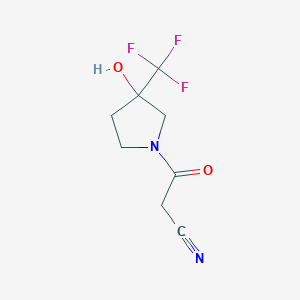 molecular formula C8H9F3N2O2 B1492848 3-(3-Hydroxy-3-(trifluoromethyl)pyrrolidin-1-yl)-3-oxopropanenitrile CAS No. 1882500-32-4