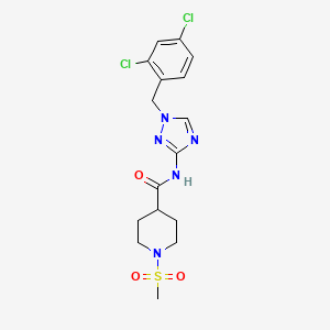 molecular formula C16H19Cl2N5O3S B14928487 N-[1-(2,4-dichlorobenzyl)-1H-1,2,4-triazol-3-yl]-1-(methylsulfonyl)piperidine-4-carboxamide 