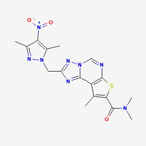 2-[(3,5-Dimethyl-4-nitro-1H-pyrazol-1-YL)methyl]-N~8~,N~8~,9-trimethylthieno[3,2-E][1,2,4]triazolo[1,5-C]pyrimidine-8-carboxamide