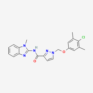 1-[(4-chloro-3,5-dimethylphenoxy)methyl]-N-(1-methyl-1H-benzimidazol-2-yl)-1H-pyrazole-3-carboxamide