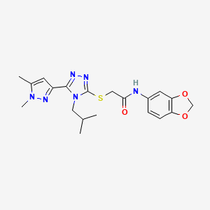 N-(1,3-benzodioxol-5-yl)-2-{[5-(1,5-dimethyl-1H-pyrazol-3-yl)-4-(2-methylpropyl)-4H-1,2,4-triazol-3-yl]sulfanyl}acetamide