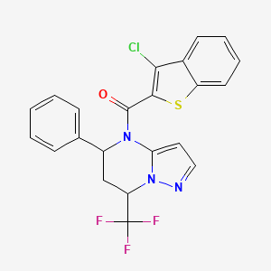 (3-chloro-1-benzothiophen-2-yl)[5-phenyl-7-(trifluoromethyl)-6,7-dihydropyrazolo[1,5-a]pyrimidin-4(5H)-yl]methanone