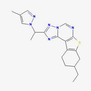 9-ethyl-2-[1-(4-methyl-1H-pyrazol-1-yl)ethyl]-8,9,10,11-tetrahydro[1]benzothieno[3,2-e][1,2,4]triazolo[1,5-c]pyrimidine