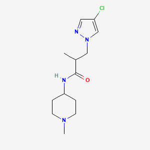 molecular formula C13H21ClN4O B14928570 3-(4-chloro-1H-pyrazol-1-yl)-2-methyl-N-(1-methylpiperidin-4-yl)propanamide 