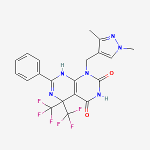 1-[(1,3-dimethyl-1H-pyrazol-4-yl)methyl]-7-phenyl-5,5-bis(trifluoromethyl)-5,8-dihydropyrimido[4,5-d]pyrimidine-2,4(1H,3H)-dione