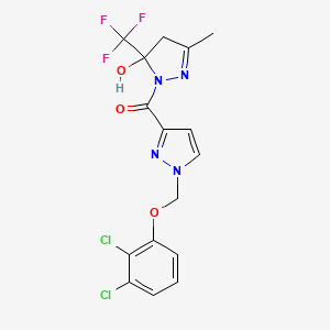 {1-[(2,3-dichlorophenoxy)methyl]-1H-pyrazol-3-yl}[5-hydroxy-3-methyl-5-(trifluoromethyl)-4,5-dihydro-1H-pyrazol-1-yl]methanone