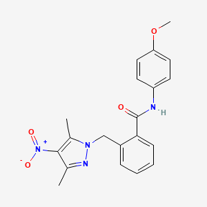 2-[(3,5-dimethyl-4-nitro-1H-pyrazol-1-yl)methyl]-N-(4-methoxyphenyl)benzamide