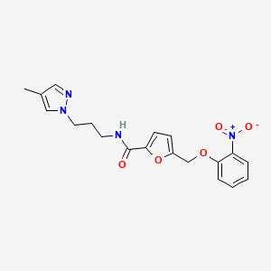 N-[3-(4-methyl-1H-pyrazol-1-yl)propyl]-5-[(2-nitrophenoxy)methyl]furan-2-carboxamide