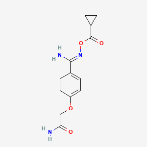 molecular formula C13H15N3O4 B14928647 2-(4-{N'-[(cyclopropylcarbonyl)oxy]carbamimidoyl}phenoxy)acetamide 