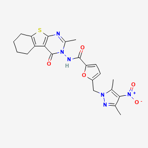 5-[(3,5-dimethyl-4-nitro-1H-pyrazol-1-yl)methyl]-N-(2-methyl-4-oxo-5,6,7,8-tetrahydro[1]benzothieno[2,3-d]pyrimidin-3(4H)-yl)furan-2-carboxamide