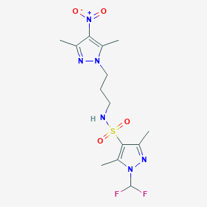 1-(difluoromethyl)-N-[3-(3,5-dimethyl-4-nitro-1H-pyrazol-1-yl)propyl]-3,5-dimethyl-1H-pyrazole-4-sulfonamide