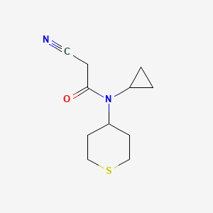 molecular formula C11H16N2OS B1492867 2-cyano-N-cyclopropyl-N-(tetrahydro-2H-thiopyran-4-yl)acetamide CAS No. 2097999-30-7