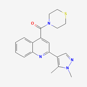 molecular formula C19H20N4OS B14928677 [2-(1,5-dimethyl-1H-pyrazol-4-yl)quinolin-4-yl](thiomorpholin-4-yl)methanone 