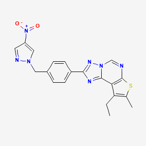 9-ethyl-8-methyl-2-{4-[(4-nitro-1H-pyrazol-1-yl)methyl]phenyl}thieno[3,2-e][1,2,4]triazolo[1,5-c]pyrimidine