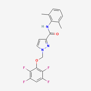 molecular formula C19H15F4N3O2 B14928687 N-(2,6-dimethylphenyl)-1-[(2,3,5,6-tetrafluorophenoxy)methyl]-1H-pyrazole-3-carboxamide 