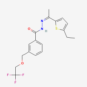 molecular formula C18H19F3N2O2S B14928688 N'-[(1Z)-1-(5-ethylthiophen-2-yl)ethylidene]-3-[(2,2,2-trifluoroethoxy)methyl]benzohydrazide 