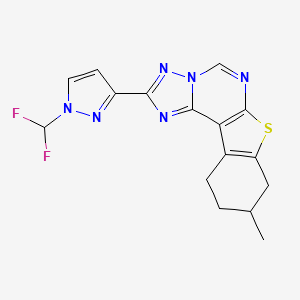 2-[1-(difluoromethyl)-1H-pyrazol-3-yl]-9-methyl-8,9,10,11-tetrahydro[1]benzothieno[3,2-e][1,2,4]triazolo[1,5-c]pyrimidine