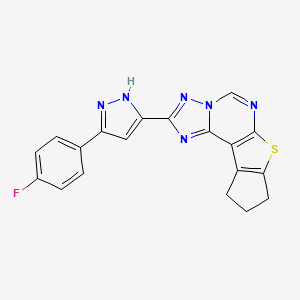 2-[5-(4-fluorophenyl)-1H-pyrazol-3-yl]-9,10-dihydro-8H-cyclopenta[4,5]thieno[3,2-e][1,2,4]triazolo[1,5-c]pyrimidine