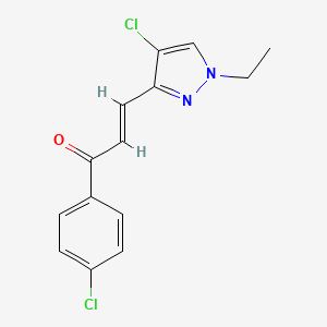 (2E)-3-(4-chloro-1-ethyl-1H-pyrazol-3-yl)-1-(4-chlorophenyl)prop-2-en-1-one