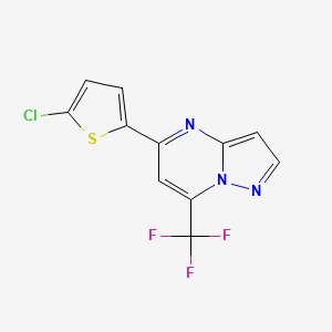 molecular formula C11H5ClF3N3S B14928768 5-(5-Chlorothiophen-2-yl)-7-(trifluoromethyl)pyrazolo[1,5-a]pyrimidine 