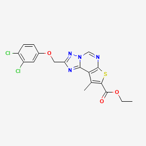 Ethyl 2-[(3,4-dichlorophenoxy)methyl]-9-methylthieno[3,2-e][1,2,4]triazolo[1,5-c]pyrimidine-8-carboxylate