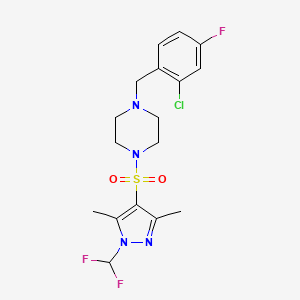 1-(2-chloro-4-fluorobenzyl)-4-{[1-(difluoromethyl)-3,5-dimethyl-1H-pyrazol-4-yl]sulfonyl}piperazine