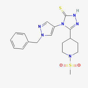 molecular formula C18H22N6O2S2 B14928847 4-(1-benzyl-1H-pyrazol-4-yl)-5-[1-(methylsulfonyl)piperidin-4-yl]-4H-1,2,4-triazole-3-thiol 