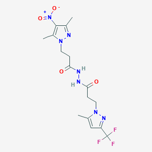 3-(3,5-dimethyl-4-nitro-1H-pyrazol-1-yl)-N'-{3-[5-methyl-3-(trifluoromethyl)-1H-pyrazol-1-yl]propanoyl}propanehydrazide