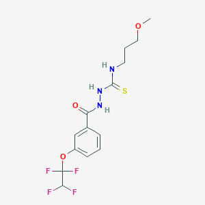 molecular formula C14H17F4N3O3S B14928886 N-(3-methoxypropyl)-2-{[3-(1,1,2,2-tetrafluoroethoxy)phenyl]carbonyl}hydrazinecarbothioamide 