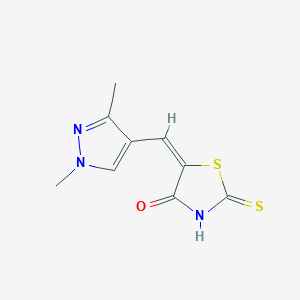 (5E)-5-[(1,3-dimethyl-1H-pyrazol-4-yl)methylidene]-2-thioxo-1,3-thiazolidin-4-one