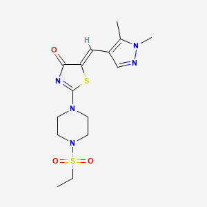 (5Z)-5-[(1,5-dimethyl-1H-pyrazol-4-yl)methylidene]-2-[4-(ethylsulfonyl)piperazin-1-yl]-1,3-thiazol-4(5H)-one