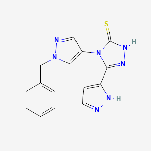 molecular formula C15H13N7S B14928923 4-(1-benzyl-1H-pyrazol-4-yl)-5-(1H-pyrazol-3-yl)-4H-1,2,4-triazole-3-thiol 