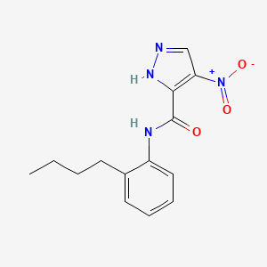 molecular formula C14H16N4O3 B14928949 N-(2-butylphenyl)-4-nitro-1H-pyrazole-3-carboxamide 