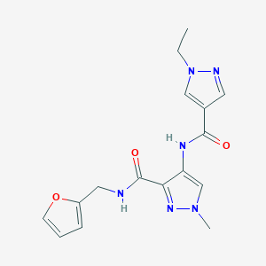 molecular formula C16H18N6O3 B14928955 4-{[(1-ethyl-1H-pyrazol-4-yl)carbonyl]amino}-N-(furan-2-ylmethyl)-1-methyl-1H-pyrazole-3-carboxamide 