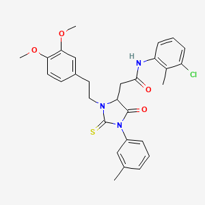 molecular formula C29H30ClN3O4S B14928969 N-(3-chloro-2-methylphenyl)-2-{3-[2-(3,4-dimethoxyphenyl)ethyl]-1-(3-methylphenyl)-5-oxo-2-thioxoimidazolidin-4-yl}acetamide 