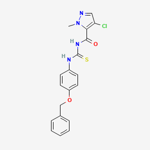 molecular formula C19H17ClN4O2S B14928982 N-{[4-(benzyloxy)phenyl]carbamothioyl}-4-chloro-1-methyl-1H-pyrazole-5-carboxamide 