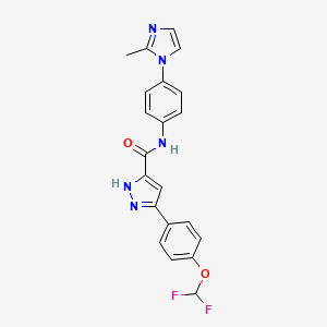 5-[4-(difluoromethoxy)phenyl]-N-[4-(2-methyl-1H-imidazol-1-yl)phenyl]-1H-pyrazole-3-carboxamide