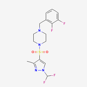 molecular formula C16H18F4N4O2S B14929019 1-(2,3-difluorobenzyl)-4-{[1-(difluoromethyl)-3-methyl-1H-pyrazol-4-yl]sulfonyl}piperazine 