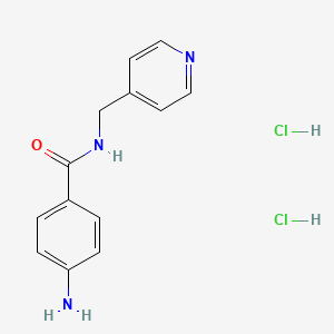 molecular formula C13H15Cl2N3O B1492902 4-amino-N-(pyridin-4-ylmethyl)benzamide dihydrochloride CAS No. 1803601-36-6
