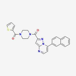 molecular formula C26H21N5O2S B14929034 [7-(Naphthalen-2-yl)pyrazolo[1,5-a]pyrimidin-2-yl][4-(thiophen-2-ylcarbonyl)piperazin-1-yl]methanone 