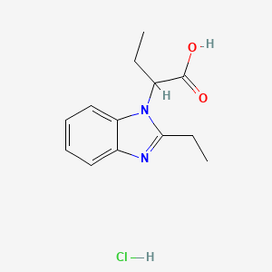 molecular formula C13H17ClN2O2 B1492904 2-(2-Ethyl-1H-benzimidazol-1-yl)butanoic acid hydrochloride CAS No. 1609396-01-1