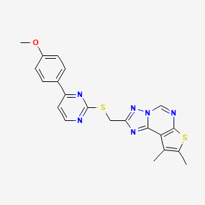 2-({[4-(4-Methoxyphenyl)-2-pyrimidinyl]sulfanyl}methyl)-8,9-dimethylthieno[3,2-E][1,2,4]triazolo[1,5-C]pyrimidine